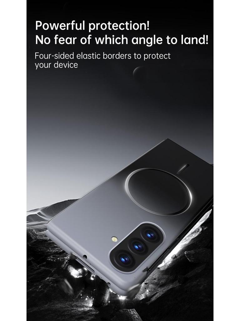 Samsung Z Fold7 Frosted Magnetic Case with Ring Holder – Skin-Feel Protective Cover