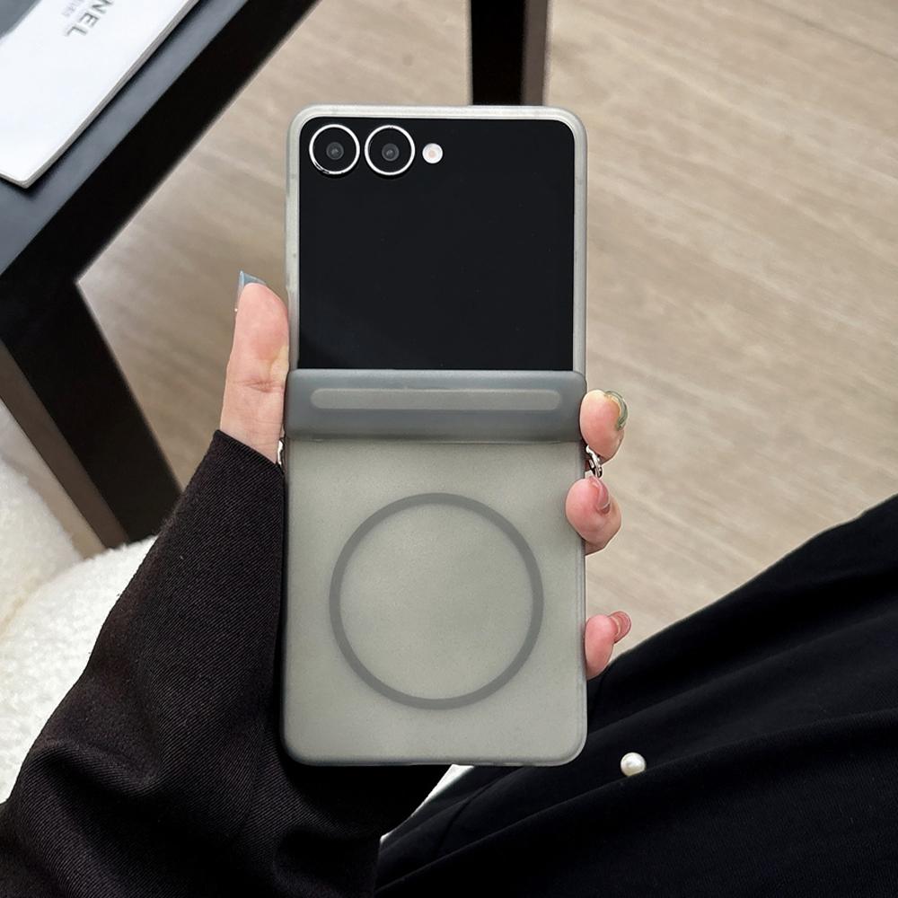 Ultra Thin Frosted Magnetic Phone Case For Samsung Z Flip 7 6 5 Flip7 Flip6 Zflip7 Hinged Protective For Magsafe PC Back Cover