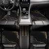 Abstract Black Gold Marble Car Floor Mats 4 Pieces Set Anti Slip Front and Rear Foot Mats Car Interior Accessories Universal
