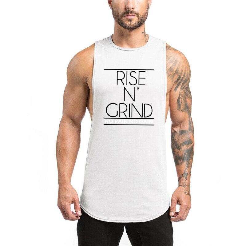 Muscleguys Letní posilovací oblečení Kulturistické tílko Pánské Fitness tílko Bez rukávů Bavlněné Svalové Sportovní vesta