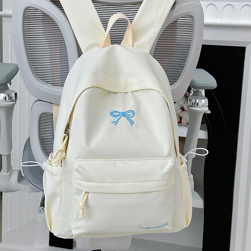 

2025 Cute Bow Korean Style Backpack for Girls - Perfect for Junior High School Students