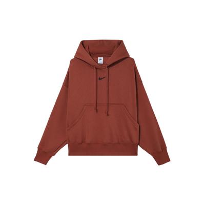 Phoenix Fleece Solid Color Hooded Pullover Casual Sweatshirt Women Sweatshirt Dark-Orange DQ5859-832