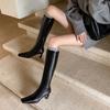 European and American Fashion Simple Temperament Commuter High Boots 2025 Autumn and Winter New Square Head Thin Heel But Knee Long Boots Women