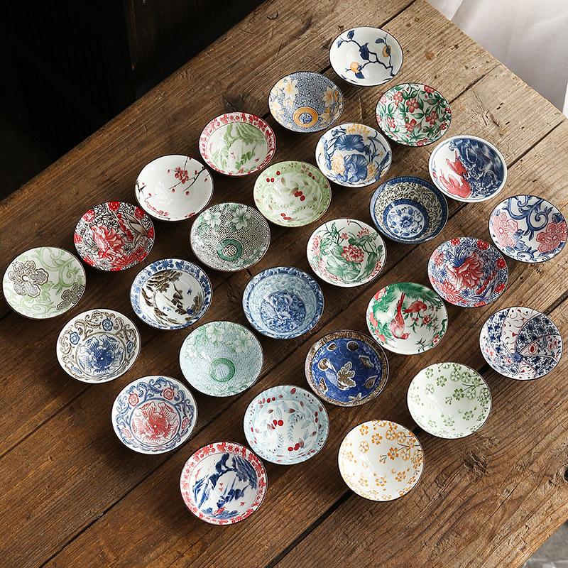 Two-tone Blue-and-white Porcelain Conical Cup Ceramic Gongfu Tea Set Master Cup Japanese-style Tea Bowl Single-cup Tea Tasting Bowl