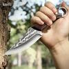 Ring Knife Kitchen Hand Knife Meat Knife Fruit Knife Barbecue Eating Pig Beef and Mutton Knife Portable Knife with Wooden Handle