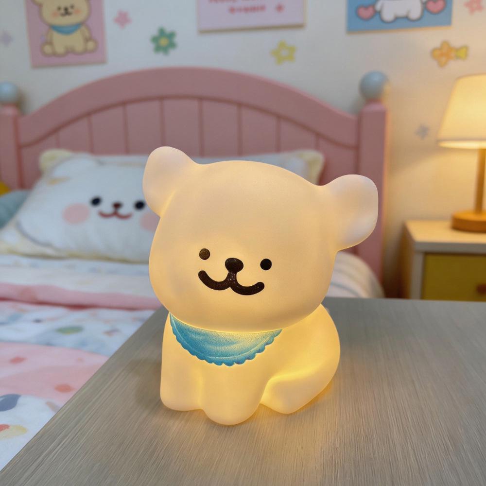 Puppy Night Light Scarf Figure - Cute Cartoon Desktop Ornament & Birthday Gift
