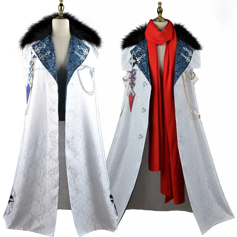 Hra Genshin Impact Il Dottore The Doctor Cosplay Kostým Fatui Harbingers Tartaglia Plášť Šála Uniforma Karneval Party Manteau