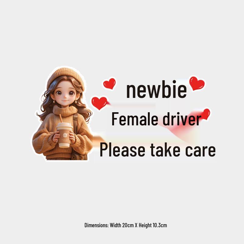 New Female Driver Reflective Rear Windshield Waterproof Warning Sticker