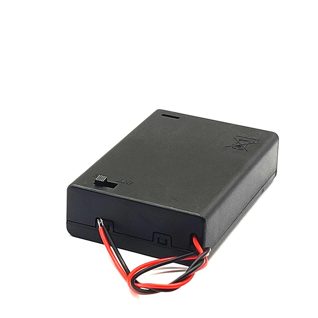 1/2/3/4 Slots AA Battery Holder 1.5V/3V/4.5V/6V AA Battery Storage Box With Leads Wirees ON/Off Switch Screw Cap Case Back Cover