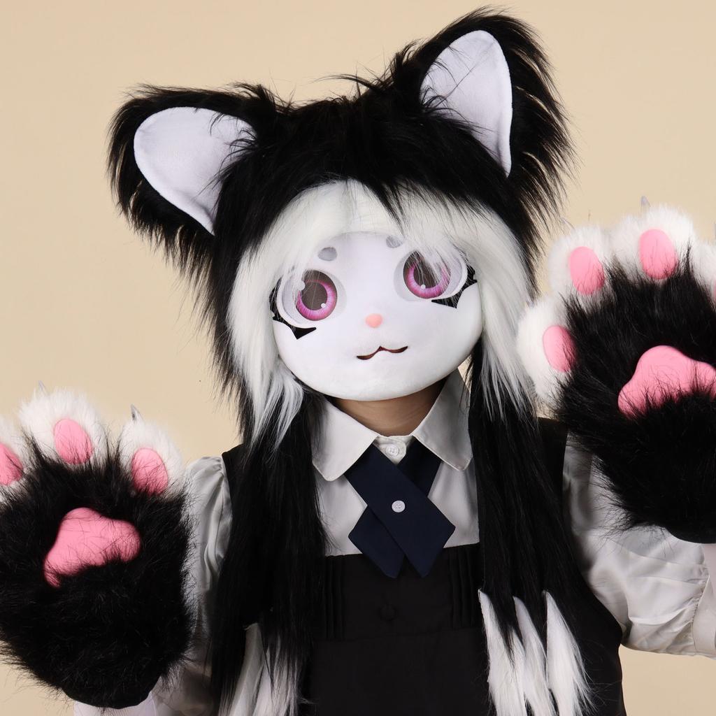 Kig Plush Animal Head Wearable Headgear Furui Lolita Cos Cute Fursuit Furui Fursuit