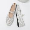 Fashion IPPEUM Mesh Ballet Flats Women Round Toe White Plus Size 43 Ballerinas Zapatos Mujer