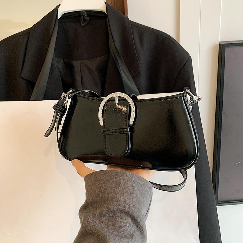 new baguette bag women's dinner bag shoulder bag pack cosmetics storage Fashion bright PU material