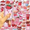 50 Pink Desserts INS Style Graffiti Stickers Decorate Guitar Laptop Suitcase DIY Waterproof