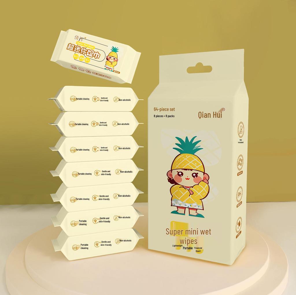 Portable Mini Wet Wipes for Babies & Household - Hand & Mouth Care, Individually Packaged, Sanitary, for Mom & Baby Use