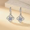 Korean Four-Leaf Clover Zirconia Earrings - Elegant Gift for Women