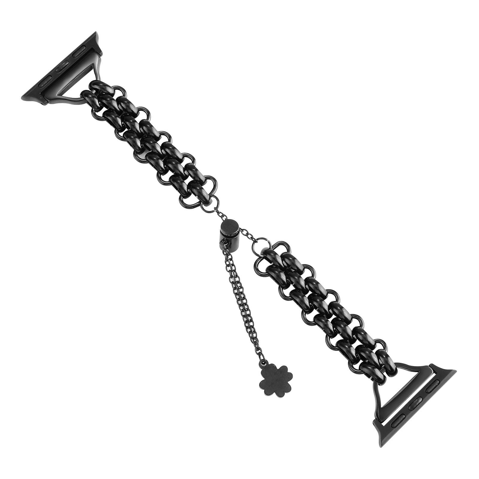 

For Apple Watch Series 10 46mm/Ultra 2 Ultra 49mm/Series 9 8 7 45mm/6 5 4 SE (2023) SE (2022) SE 44mm/3 2 1 42mm Bracelet Metal Watch Strap Black