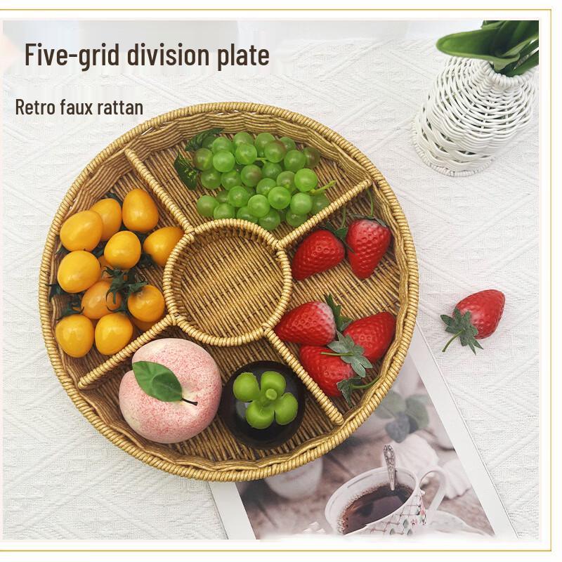 Faux Rattan Weave Snack & Fruit Platter