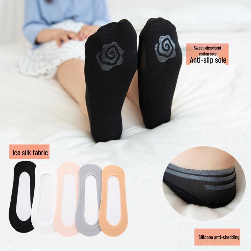 Ice Silk Non-Slip Women's Low-Cut Invisible Socks
