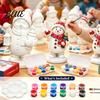 DIY Painting Santa Figurines Coloring Christmas Figurine Kit Paints & Brushes Included Snowman Reindeer Handmade Decorations Nutcracker Xmas