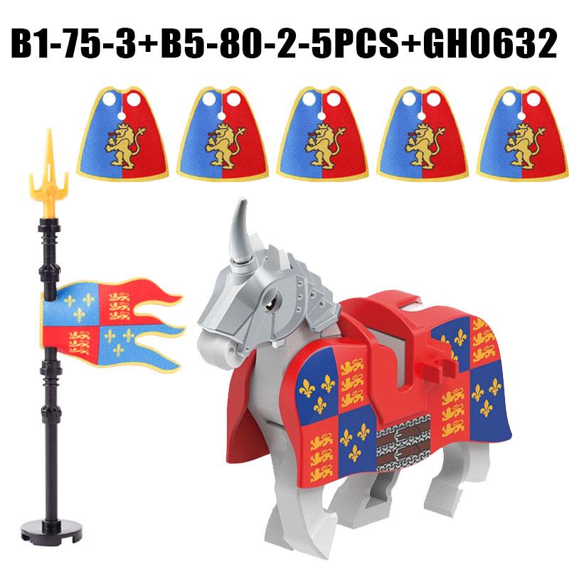 Medieval Castle Wolf Shield Building Blocks Military Knight Dragon Warrior Soldier Figures Accessories Weapon Helmet Bricks Toys