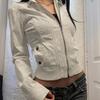 Women's Clothing European and American Tooling Style Zipper Stand-up Collar Jacket Top Simple Spice Girl Casual Versatile and Thin Short Coat