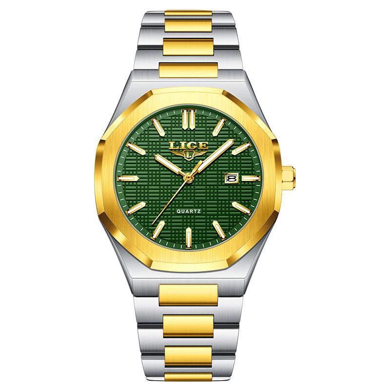 Fashion LIGE Top Brand Luxury Mens Watches Business Steel Quartz Wristwatches 30M Waterproof Luminous Watch Men Gifts Reloj