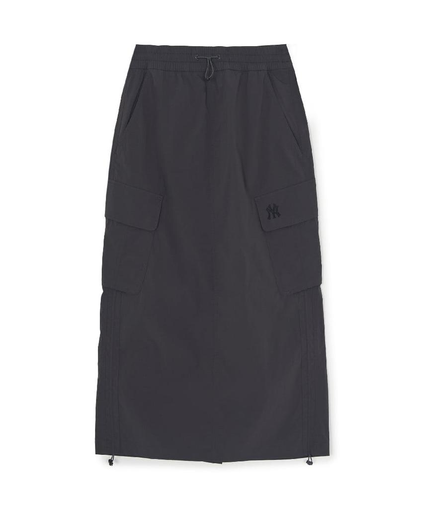 Emelbi Women'S Gorpcore Shirred Cargo Long Skirt Ny (D.Charcoal Grey)