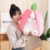 23/28/35cm Creative Funny Doll Carrot Rabbit Plush Toy Stuffed Soft Bunny Hiding In Strawberry Bag Toys for Kids Girls Birthday Gift