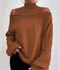 Women's Off,shoulder Turtleneck Sweater Loose Knitwear