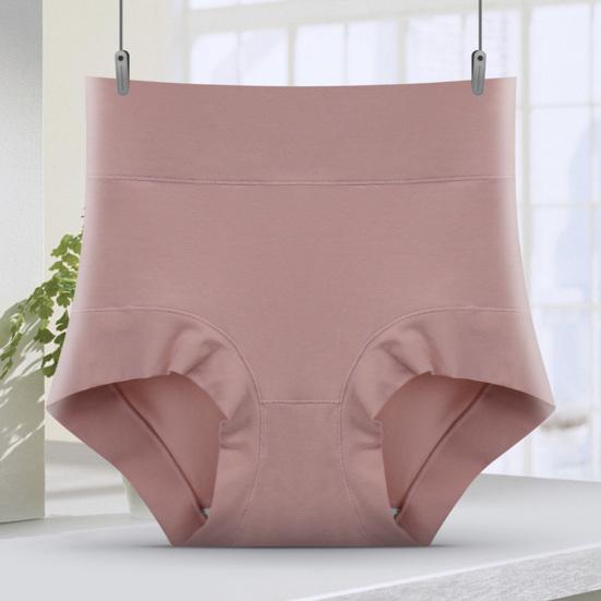 Damen Hohe Taille Baumwolle Unterwäsche Bauchkontrolle Einfarbig Stretch Atmungsaktiv Damen Damen Slips Unterhosen