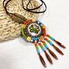Ethnic Style Vintage Leather Necklace Long Fashion Bohemian Sweater Chain Fashion Clothing Accessories