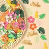 100pcs Hawaiian Table Confetti Luau Summer Birthday Party Decoration Supplies Tropical Flower Palm Leaf Paper Confetti DIY Gift