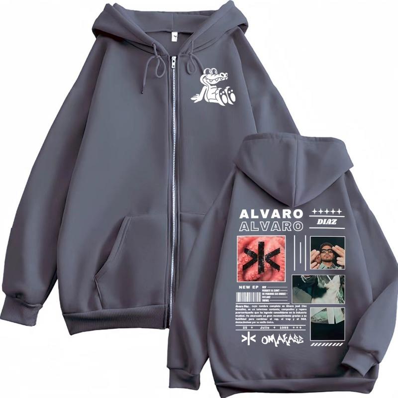 Alvaro Diaz Omakase Nowy Album 2026 Bluzy Rozpinane Męskie Harajuku Vintage Kurtka Bluzy Swetry Codzienny Polar Kardigan Bluza na Zamek