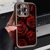 Romantic Red Rose Phone Case For iPhone 17 16 15 14 13 12 11 Pro Max For iPhone 16 15 14 7 8 Plus XS XR X Silicone Bumper Cover