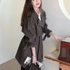 Womens Oversized Trench Coat 2026 Plus Size A-Line Longline Outerwear Chic Office Lady Style