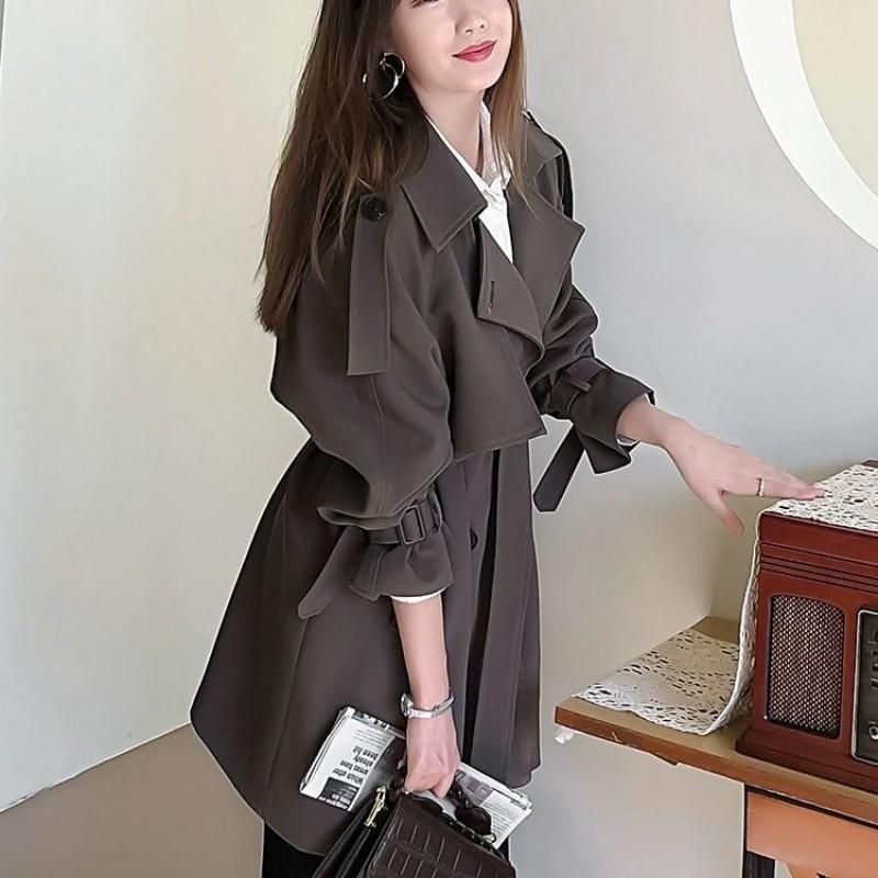 Womens Oversized Trench Coat 2026 Plus Size A-Line Longline Outerwear Chic Office Lady Style