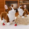 Niedliches Corgi Plüschtier Entzückende Stofftierpuppe für Kinder Weiches Teddybär Spielzeug Geburtstagsgeschenk für Mädchen 23cm Höhe
