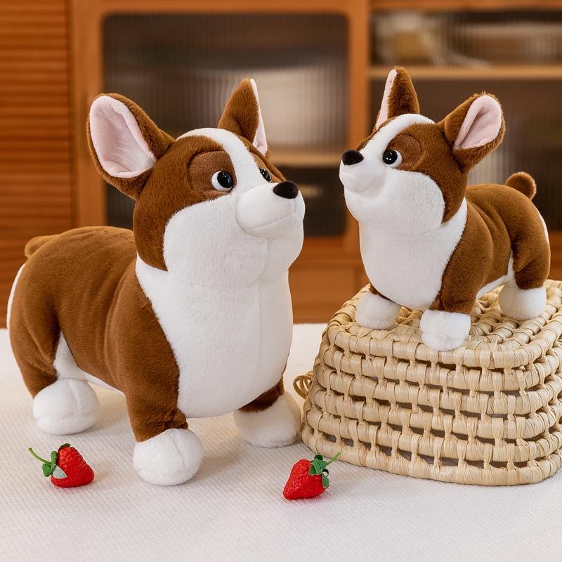Niedliches Corgi Plüschtier Entzückende Stofftierpuppe für Kinder Weiches Teddybär Spielzeug Geburtstagsgeschenk für Mädchen 23cm Höhe