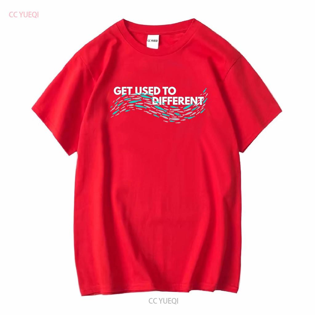 Gewöhne dich an verschiedene x GEWÄHLTE Fische gegen die Strömung T-Shirt lange oder kurze Ärmel vintage gewaschenes Oberteil für den täglichen Gebrauch