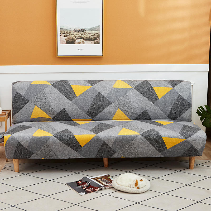 Moderní skládací potah na pohovku bez područek, kostkovaný elastický futon, velké sedadlo, potah na pohovku, přehoz do obývacího pokoje bez područek