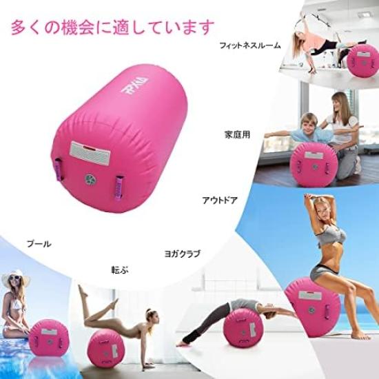 Inflatable Air Roll Barrel Roll Backflip Training Support Mat with Air Pump for and Dance Beginners Gymnastics, Yoga, Workouts, Fitness,