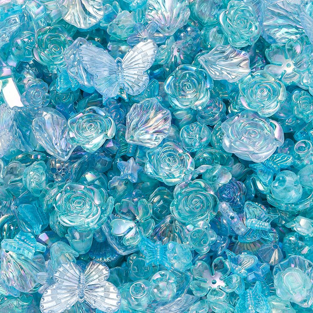 30g Colorful Mixed Butterfly Shell Acrylic Bead Loose Spacer Beads for DIY Necklace Bracelets Jewelry Making Accessories