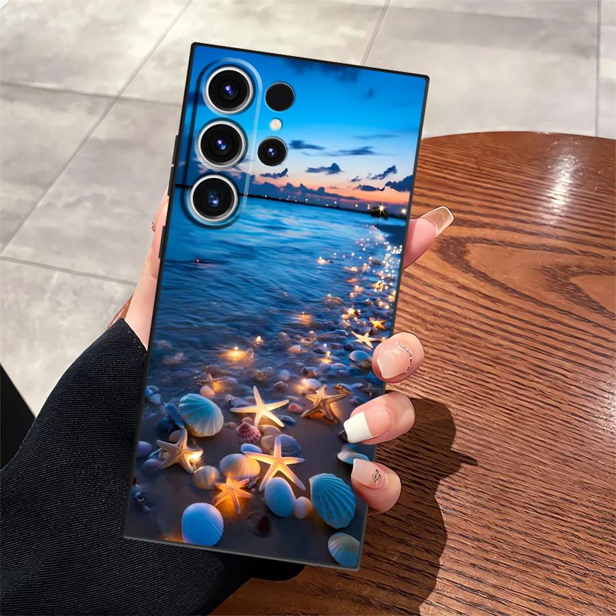 Funda Phone Cover Case for Samsung Galaxy S23 S24 Plus S10 S9 S20 S21 FE Note 20 Ultra 8 9 10 S25 Ultra Ocean Scenery Pattern