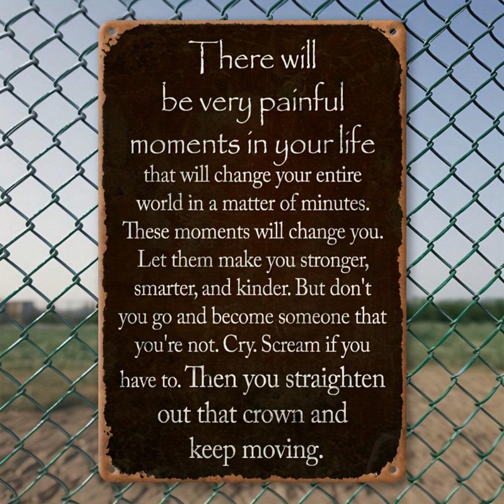 Iron Wall Art Vintage Sign Motivational Metal Plaque 8x12 Inch Waterproof Pre Drilled Holes