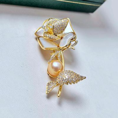 Peony Brooch Design Sense Pearl Brooch Personality Trend Light Luxury Jacket Accessories Anti-Light Pins