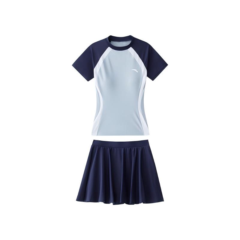 Anta Short Sleeve Pullover Round Neck UV Protection Two-Piece Swimsuit Women swimwear 1826332478-2