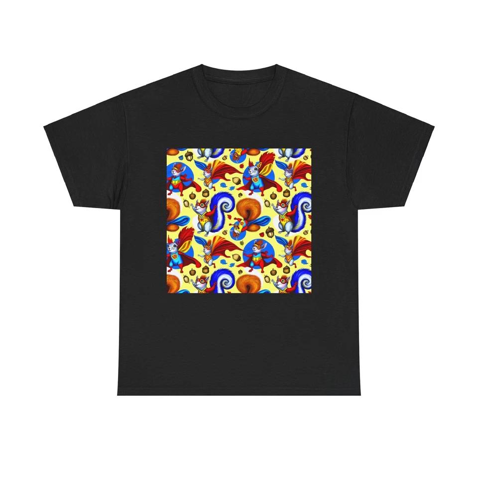 Unisex Adult T Shirt Squirrel Superheroes Maximalist Surrealism Off Beat Weird L