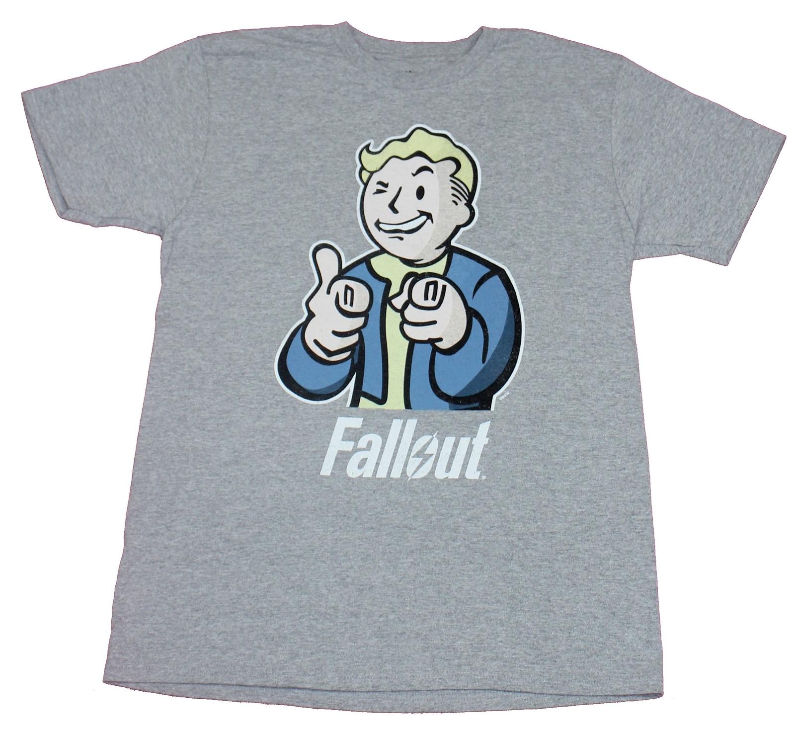 Fallout Mens T-Shirt- Pip Boy Standing Thumbs Up Image XXXL