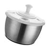Centrifuga per Insalata Manuale Acciaio Inossidabile Rotazione Manuale Lavatrice Asciugatrice per Verdure per Casa
