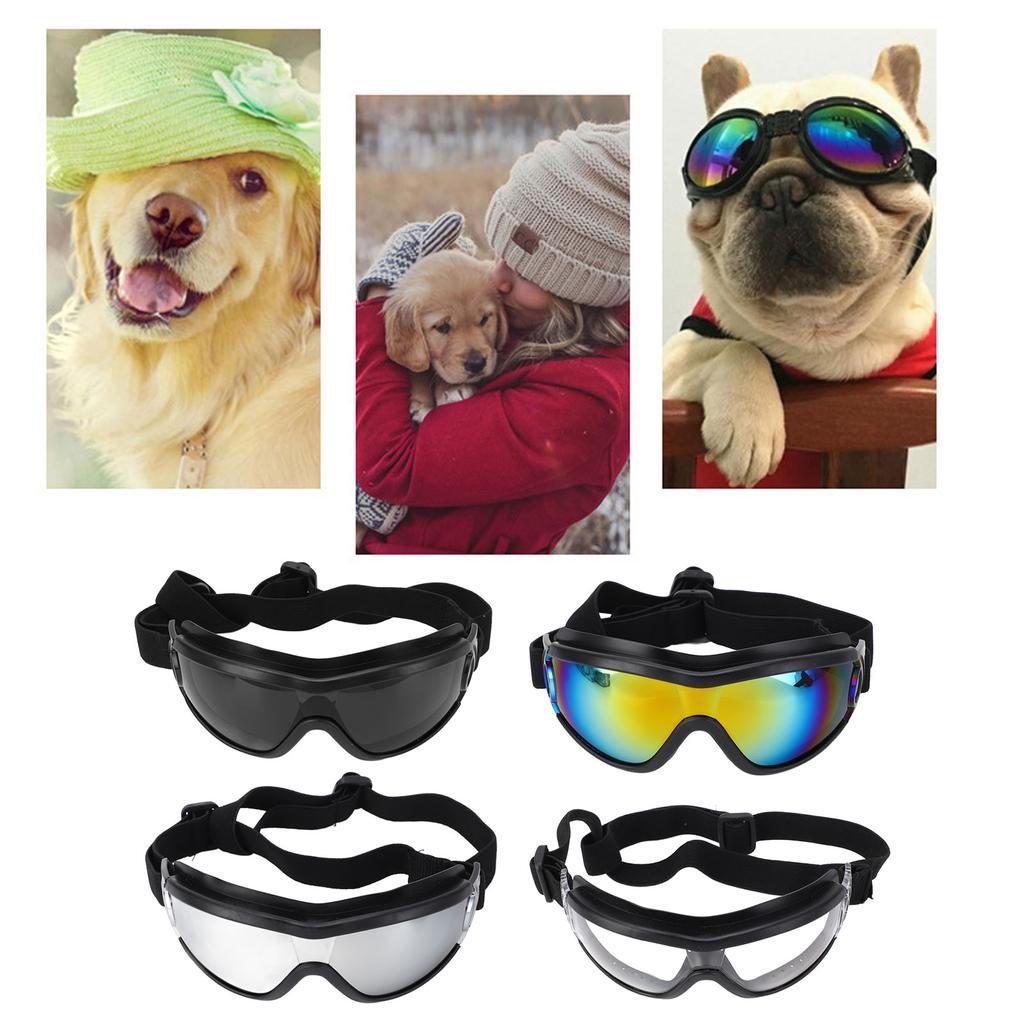 Dog Goggles Wind Proof UV Proof Fog Proof Dog Sunglasses with Adjustable Strap for Outdoor